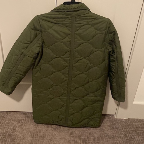 New J.Crew Quilted Signature Puffer Cocoon Green Coat XXSP petite XXS 00p - Picture 7 of 7